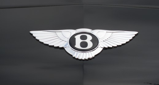 The famous Bentley Logo located the hood that covers the massive engine