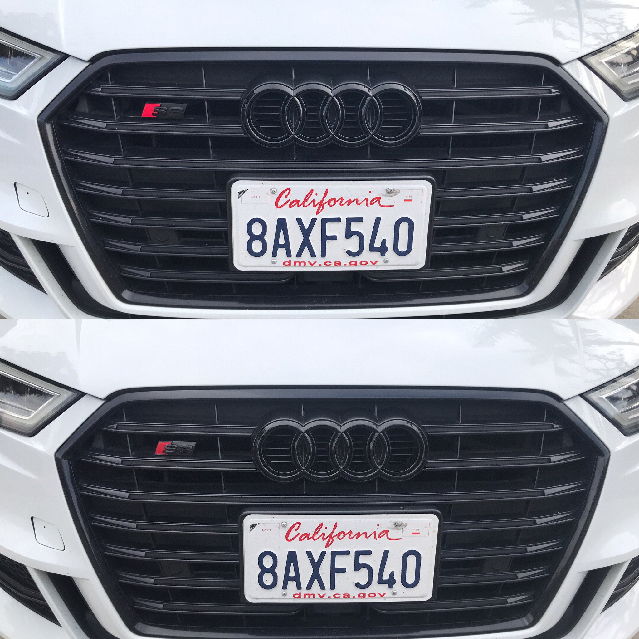 2018 Audi S3 badge plastidip removal