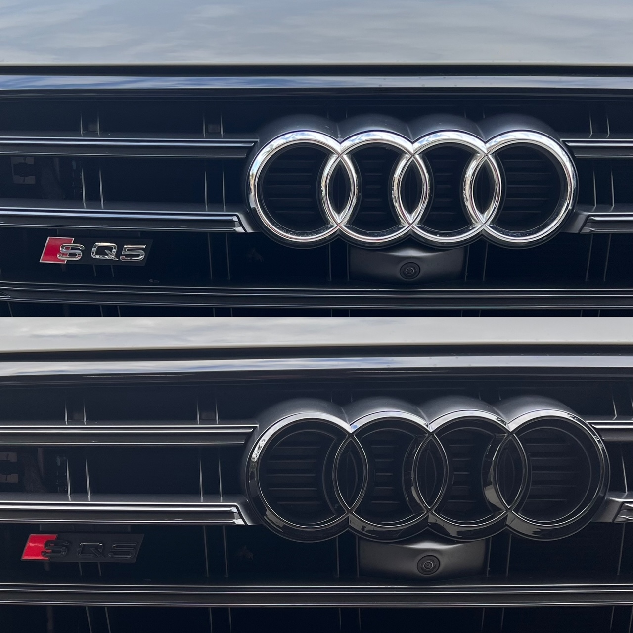 2019 Audi S Q5 front grill emblem swap