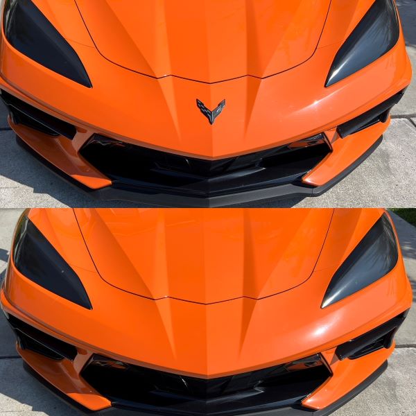 2022 corvette front hood badge removal