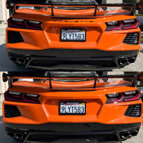 2022 chevy corvette rear badge removal of word CORVETTE