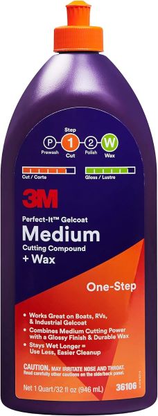 3M Medium cut compound and wax sealant for boats 3m medium cut compound and sealant