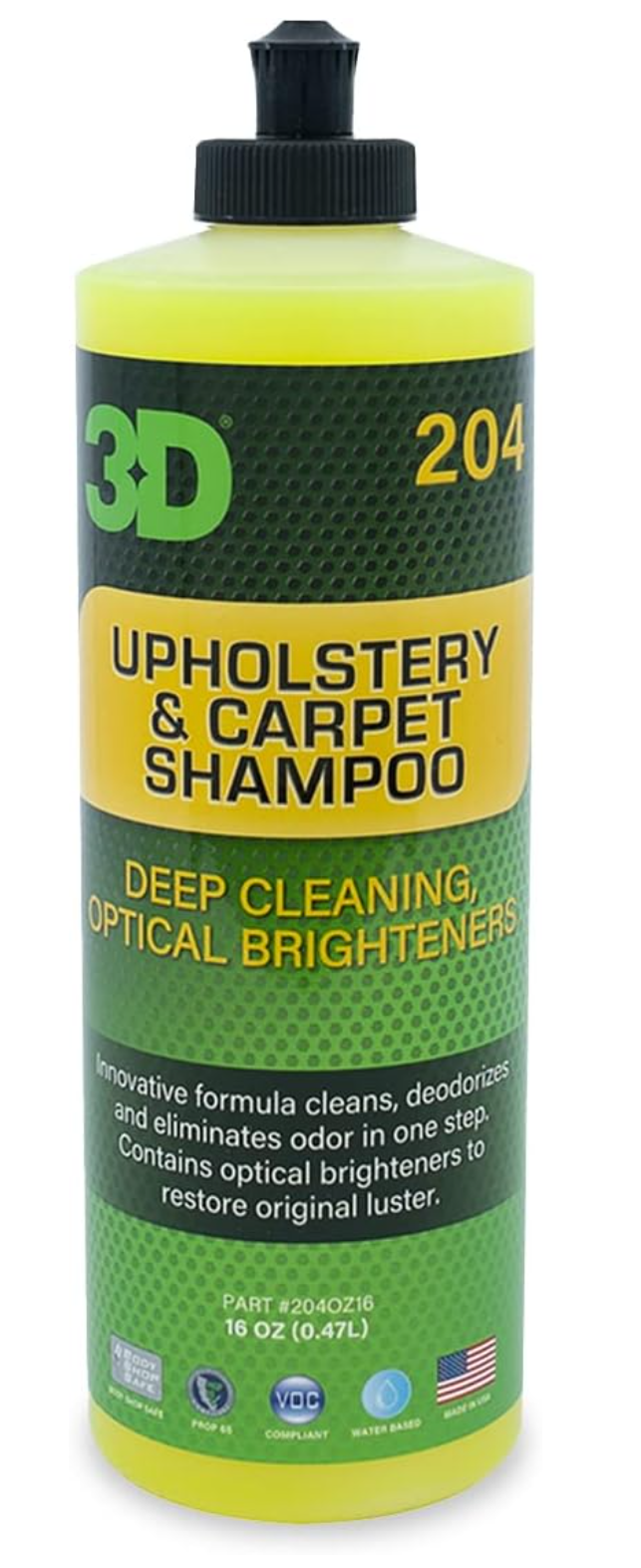 3D car upholstery shampoo