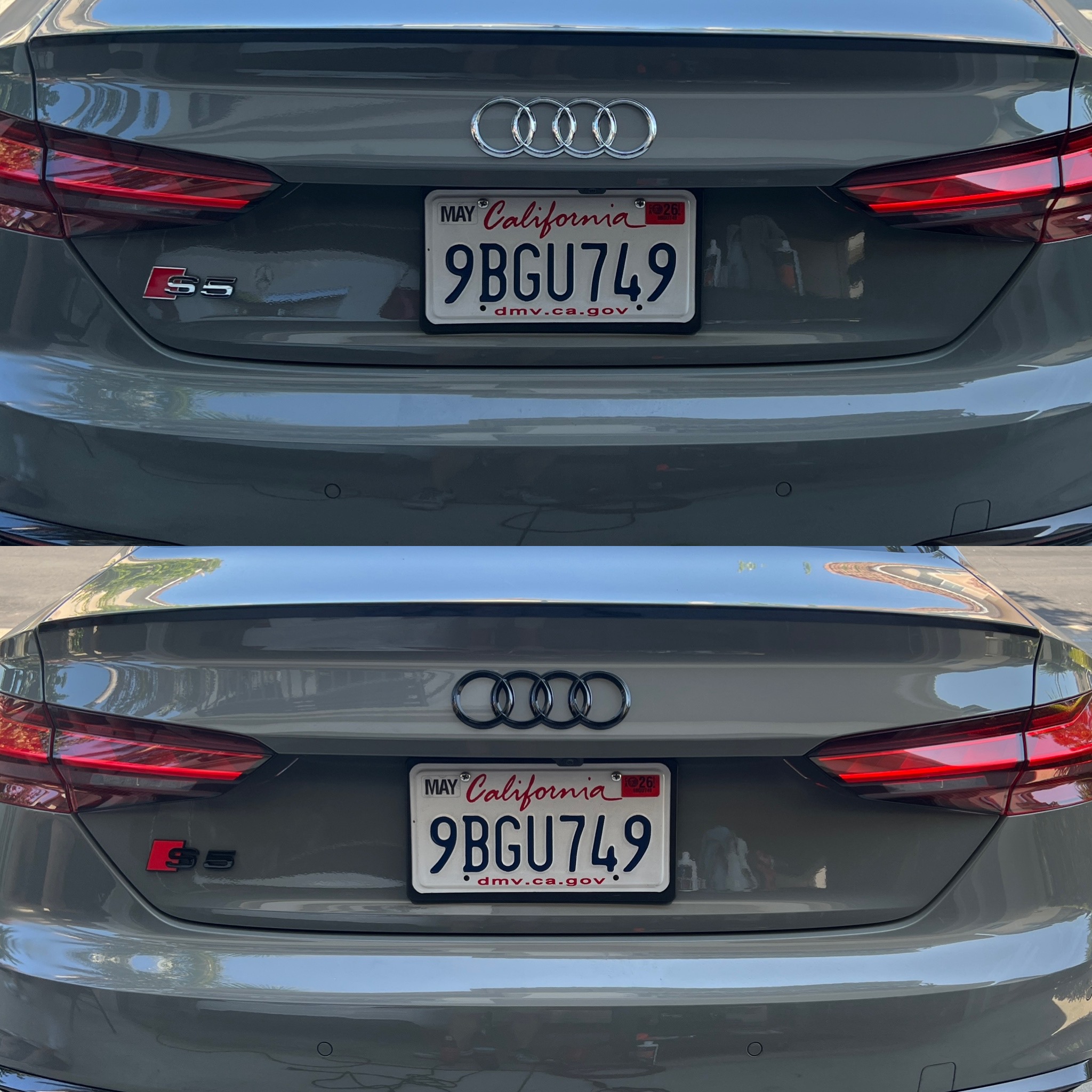 Audi 2021 rear emblem to black