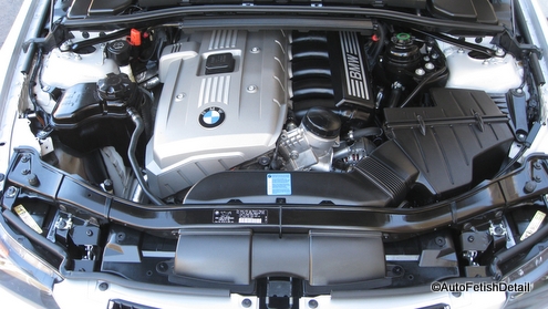 BMW auto engine detailing after