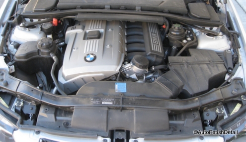 BMW auto engine detailing before