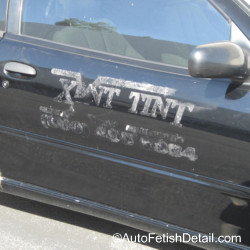 decal removal on Xlnt Tint company vehicle decal removal