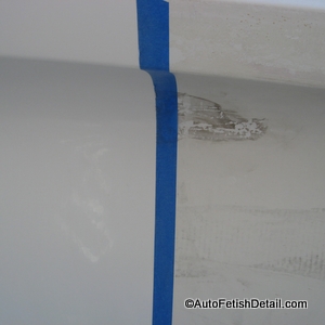 Fiberglass boat polishing before