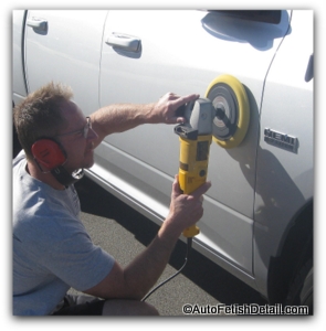 remove truck side molding using car buffer