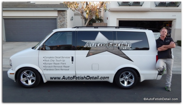 Darren Priest standing in front of his detailing van of Auto fetish detail take care car tips